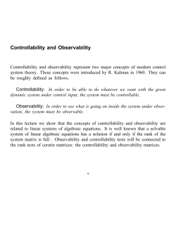 Controllability and Observability
