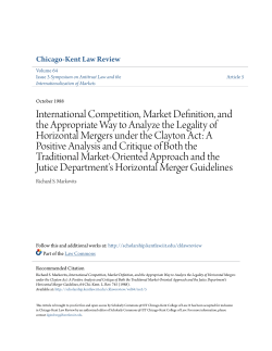 International Competition, Market Definition, and the Appropriate