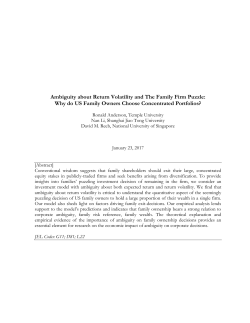 Ambiguity about Return Volatility and The Family Firm Puzzle: Why
