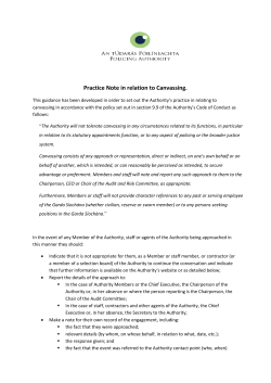 Practice Note in relation to Canvassing.