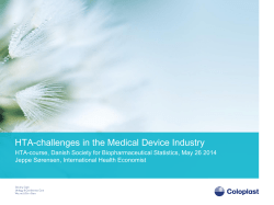 HTA-challenges in the Medical Device Industry (Jeppe S&oslash;rensen)