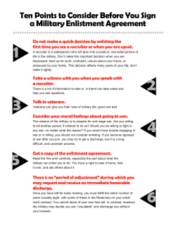 Ten Points to Consider Before You Sign a Military Enlistment