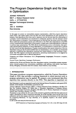 The Program Dependence Graph and Its Use in Optimization