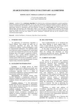 search engines using evolutionary algorithms
