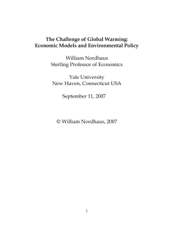 The Challenge of Global Warming: Economic Models and