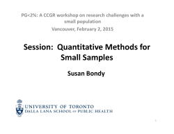 Session: Quantitative Methods for Small Samples