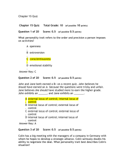 Question 1 of 20 Score: 0.5