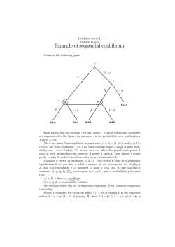 Example of sequential equilibrium