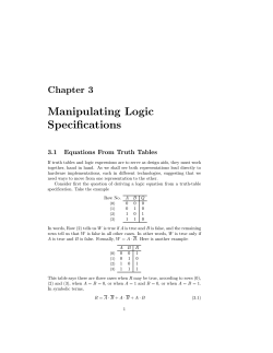 Manipulating Logic Specifications