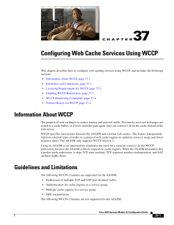 Configuring Web Cache Services Using WCCP