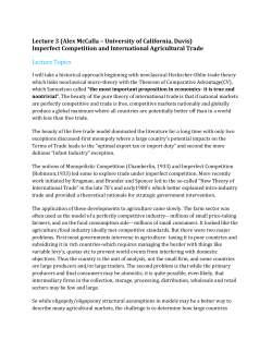 Imperfect Competition and International Agricultural Trade Lect