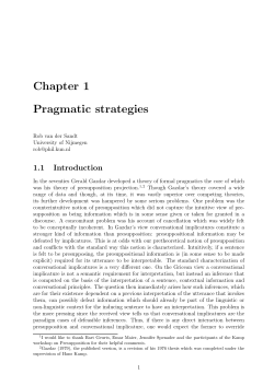 Chapter 1 Pragmatic strategies