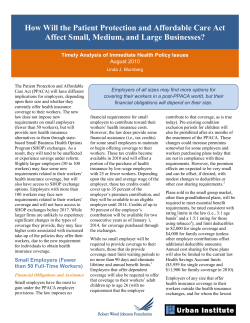 How Will the Patient Protection and Affordable Care