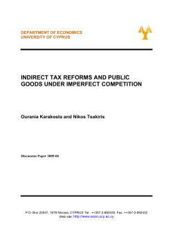 indirect tax reforms and public goods under imperfect competition