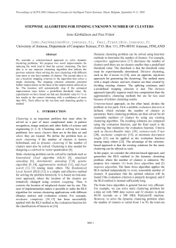 STEPWISE ALGORITHM FOR FINDING UNKNOWN NUMBER OF