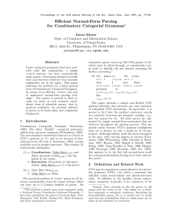 Efficient Normal-Form Parsing for Combinatory Categorial Grammar&lowast;