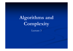 Algorithms and Complexity