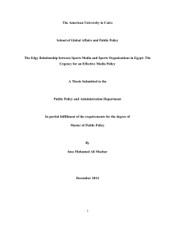 This thesis research thus addresses the sports federations