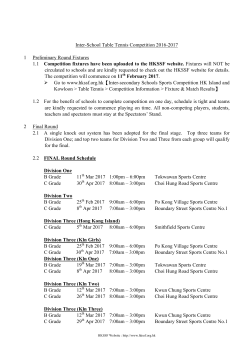 Inter-School Table Tennis Competition 2016-2017 1