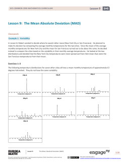 The Mean Absolute Deviation