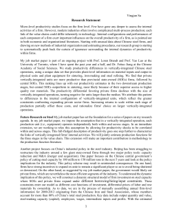 Research Statement where SOEs and private firms expand under