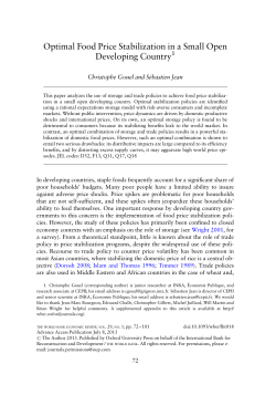 Optimal Food Price Stabilization in a Small Open