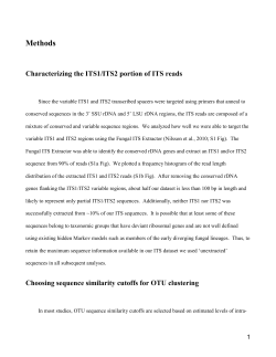 Methods Characterizing the ITS1/ITS2 portion of ITS reads