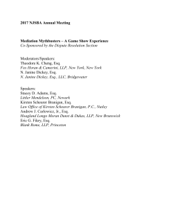2017 NJSBA Annual Meeting Mediation Mythbusters &ndash; A Game