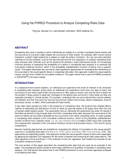 Using the PHREG Procedure to Analyze Competing
