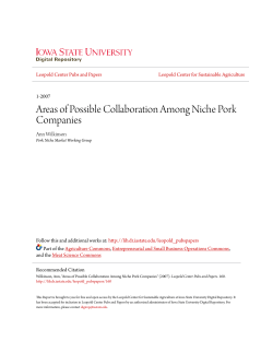 Areas of Possible Collaboration Among Niche Pork Companies
