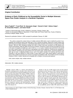 Evidence of Early Childhood as the Susceptibility Period in Multiple