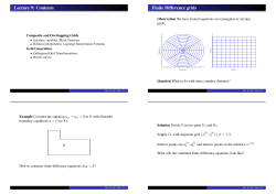 Lecture 9: Contents Finite Difference grids