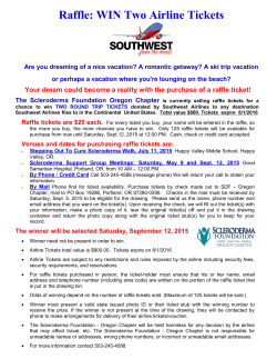 Raffle: WIN Two Airline Tickets