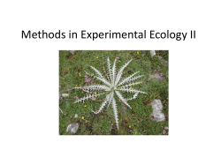Methods in Experimental Ecology II