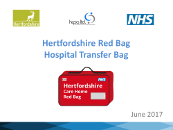 Red Bag - Training presentation - Better care for care home residents