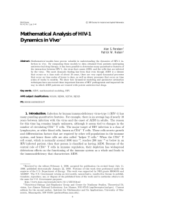 Mathematical Analysis of HIV-1 Dynamics in Vivo