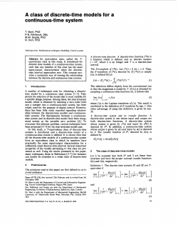 A class of discrete-time models for a continuous