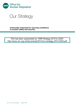 Our Strategy - Office for Nuclear Regulation