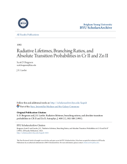 Radiative Lifetimes, Branching Ratios, and Absolute Transition