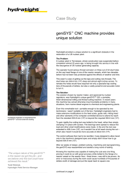 Case Study geniSYS™ CNC machine provides unique solution