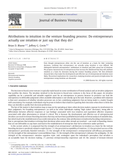 Attributions to intuition in the venture founding process