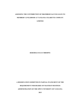 4.5 Contribution of Mkombozi SACCOS Loans in Providing Shelters