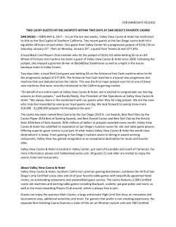 for immediate release two lucky guests hit big jackpots within two