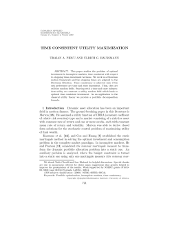 time consistent utility maximization