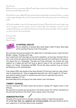 Dear Parents - Bent Primary School