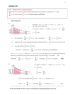 remainder estimate for the integral test