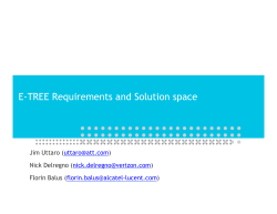 E-TREE Requirements and Solution space
