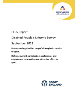 EFDS Report Disabled People`s Lifestyle Survey September