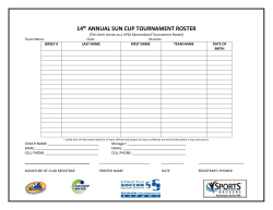 Team Roster - Sun Cup Tournament