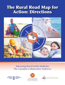 The Rural Road Map for Action - The College of Family Physicians